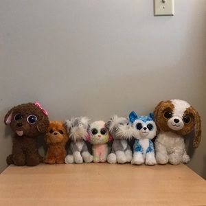 DOG LOT BEANIE BOOS! 5, 6 INCH AND 2, 9 INCH!!